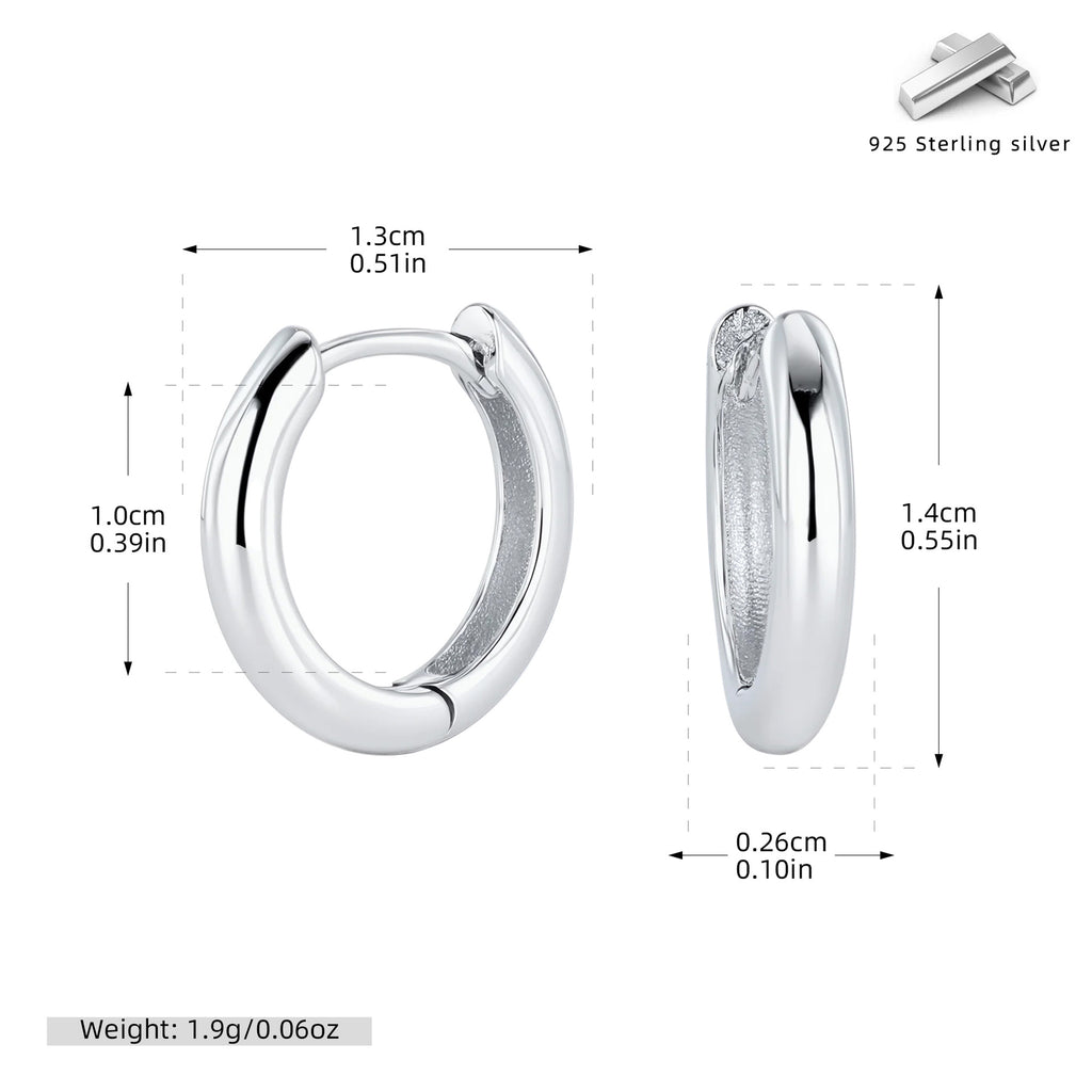 Damen Creolen in elegantem, modernem Design aus hochwertigem 925 Sterling Silber Shop Nory