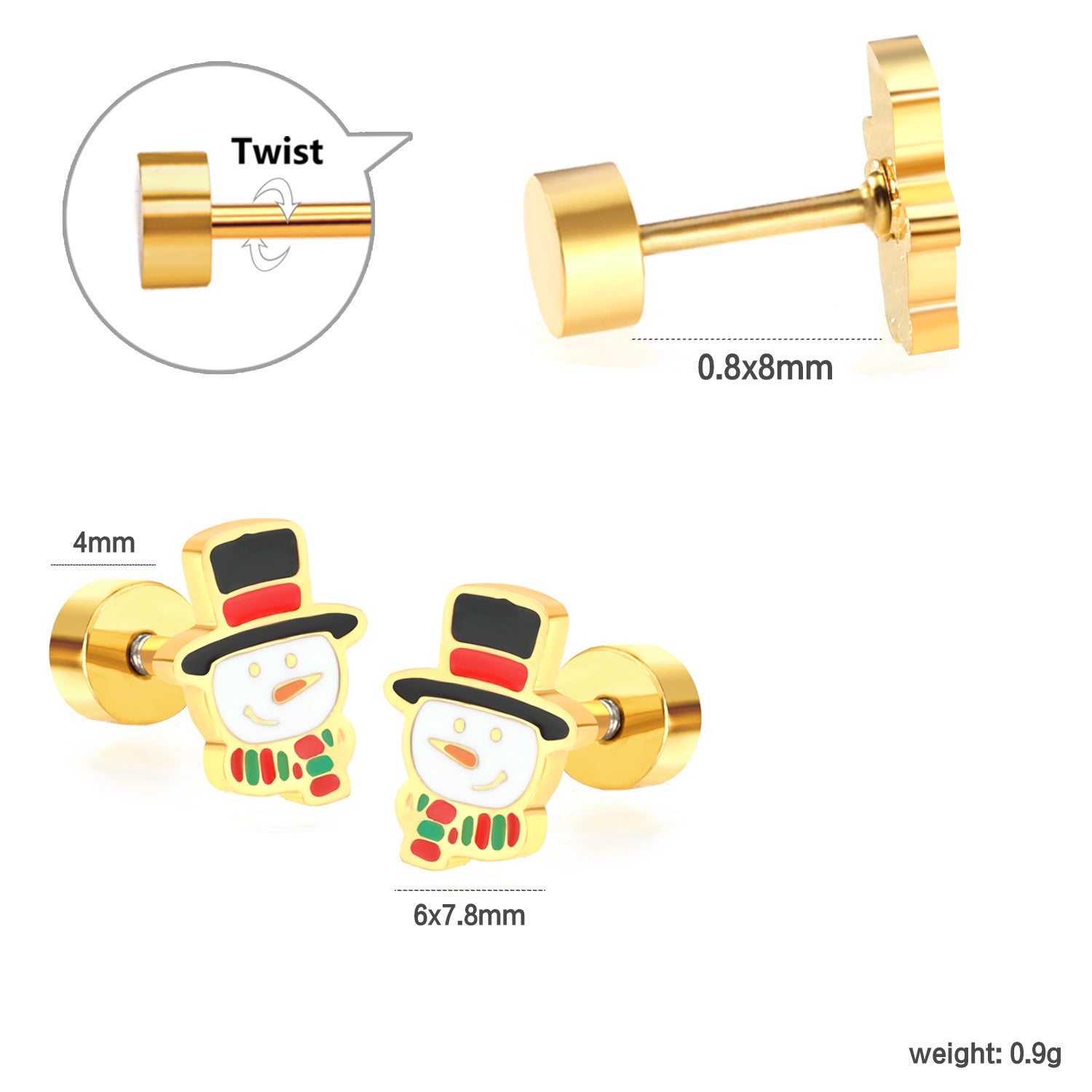 Damen Ohrstecker mit Kristall-Ahorn-Design Shop Nory