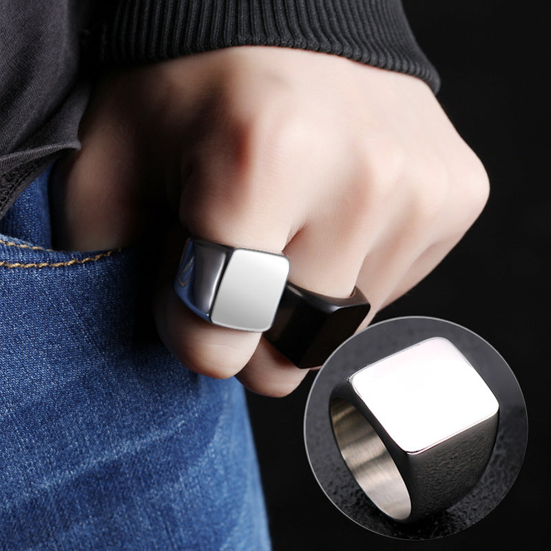 Damen Hochwertiger Goldring mit quadratischem Design Shop Nory