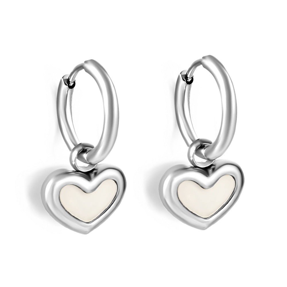 Damen Ohrhänger mit herzförmigem Design und elegantem Ringverschluss Shop Nory