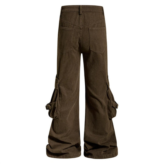 Damen Cargo-Culotte mit gerafften Beuteltaschen, Ösenriemen und seitlichen Reißverschlüssen Shop Nory