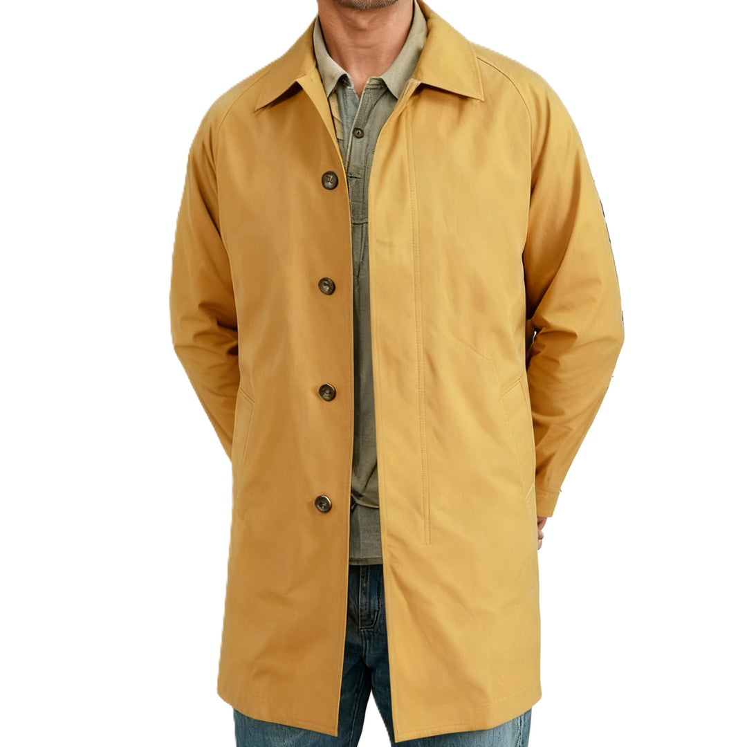 Herren mittellanger Carcoat mit Umlegekragen und verdeckter Knopfleiste Shop Nory