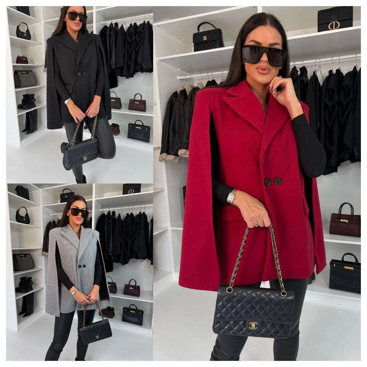 Damen modischer Cape-Blazer mit doppelter Knopfleiste