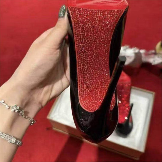 Damen elegante Stiletto-Pumps mit glänzender Oberfläche Shopnory