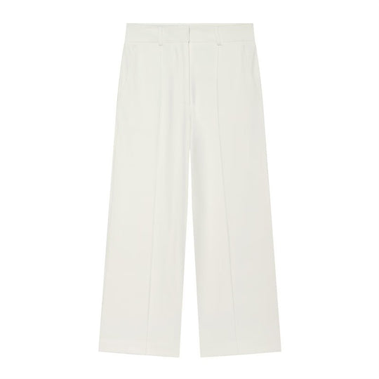 Damen Hochtaillierte weite Culotte-Hose mit Bügelfalte und Bundfalten Shop Nory