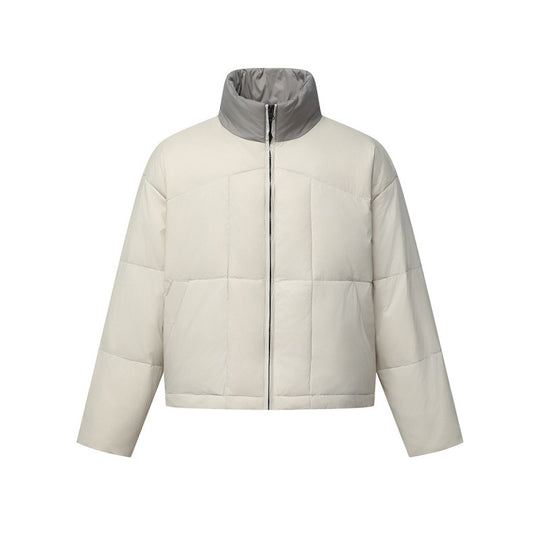 Unisex Boxy-Pufferjacke mit Stehkragen in Kontrastoptik und quadratischer Steppung Shop Nory