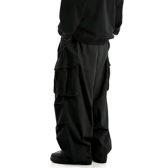 Herren Weite Baggy-Utility-Cargohose mit Multifachtaschen und tiefem Schritt Shop Nory