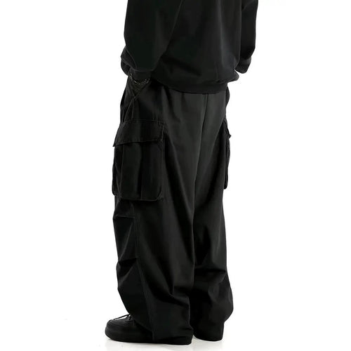 Herren Weite Baggy-Utility-Cargohose mit Multifachtaschen und tiefem Schritt Shop Nory