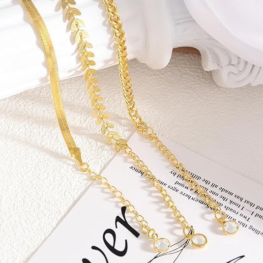 Damen Fußkettchen mit funkelnden goldfarbenen Perlen und elegantem Design Shop Nory