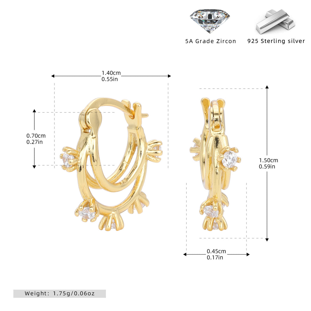 Damen Ohrhänger im kreativen Frosch-Design aus 925 Sterling Silber Shop Nory