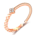 Damen Offener Ring mit elegantem Wellenmuster und funkelndem Zirkonia-Besatz Shop Nory