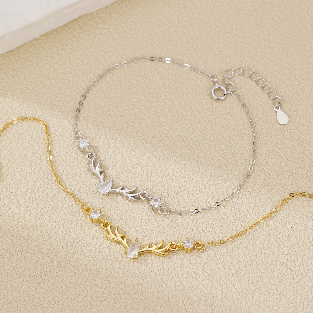 Damen Armband mit elegantem Geweihdesign und funkelnden Zirkonia Shop Nory