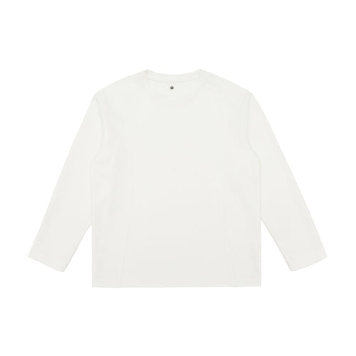 Damen Feines Baumwoll-Langarmshirt mit geradem Saum und Ziernaht-Detail Shop Nory