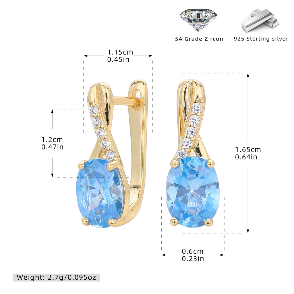 Damen Ohrhänger mit elegantem ovalen Design aus 925 Sterlingsilber und funkelnden Zirkonen Shop Nory