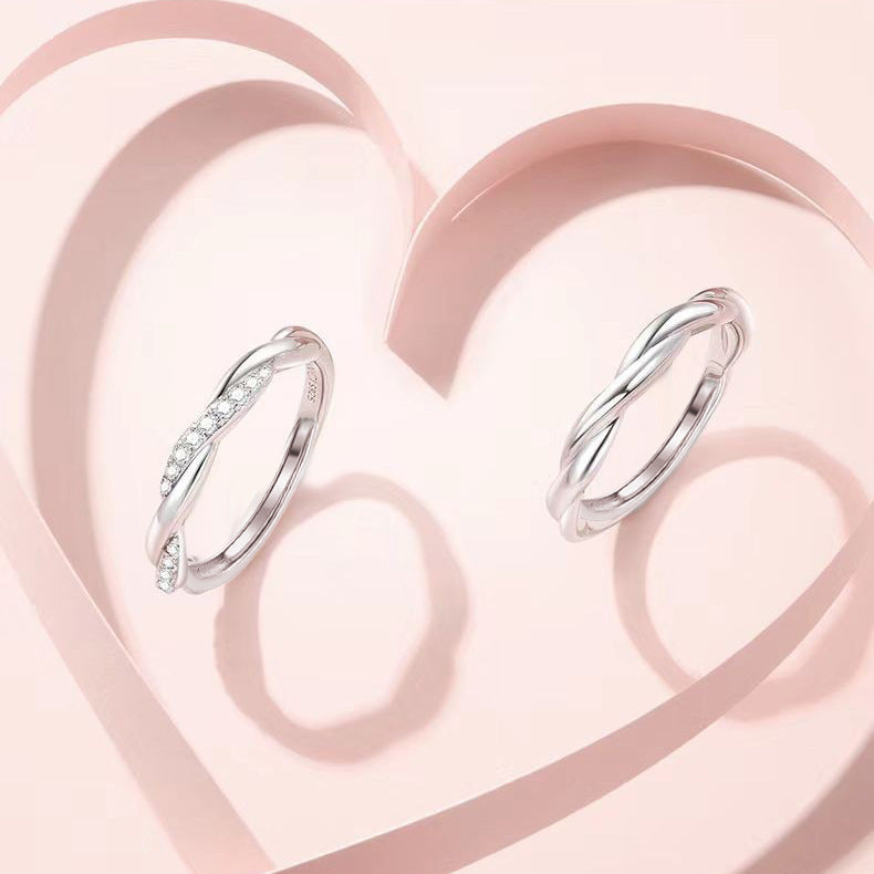 Damen Spiralring mit funkelnden Zirkonia-Steinen Shop Nory