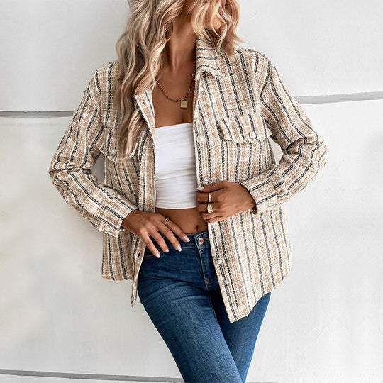 Damen Karo-Hemdjacke Shop Nory