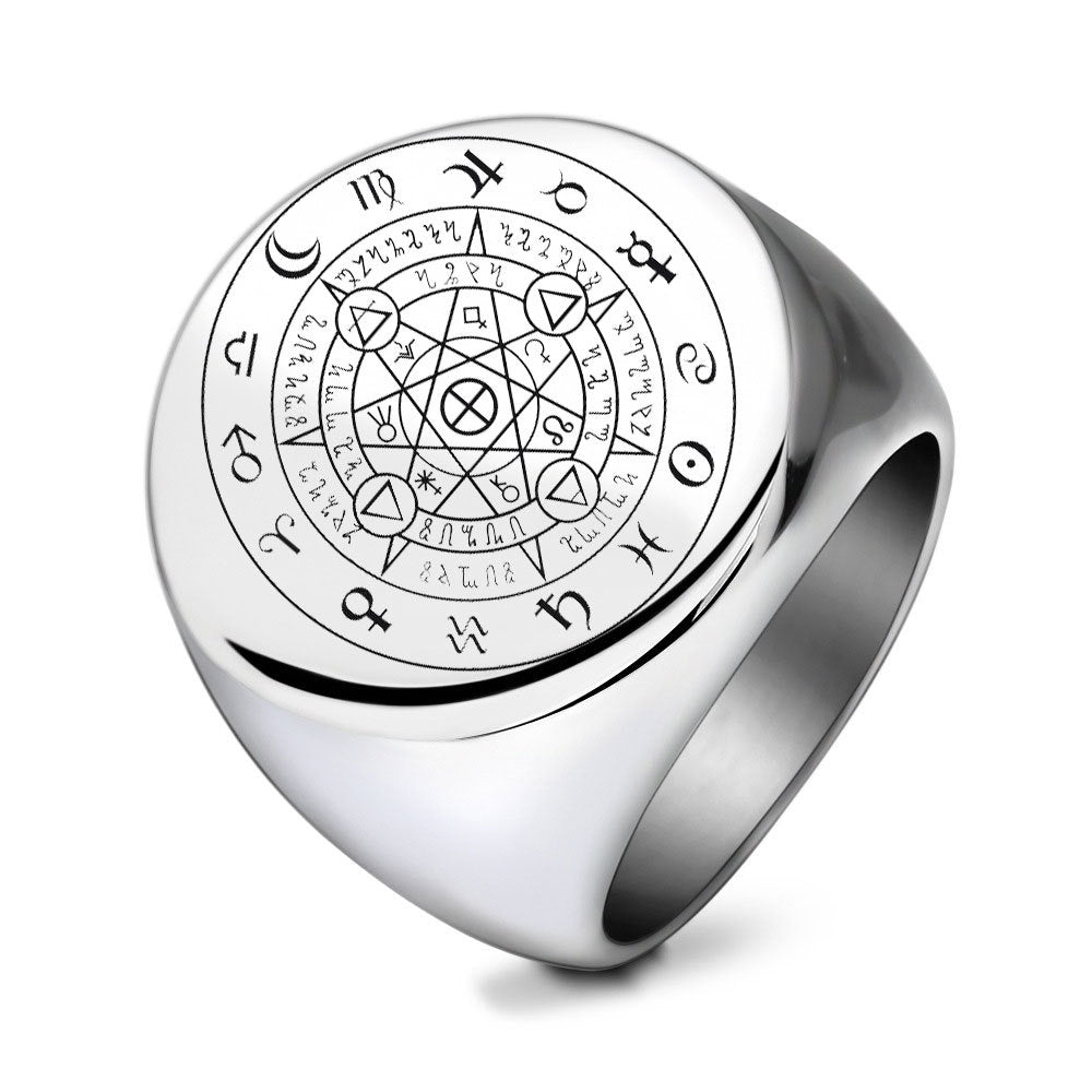 Herren Siegelring mit mystischem Symbol-Design Shop Nory