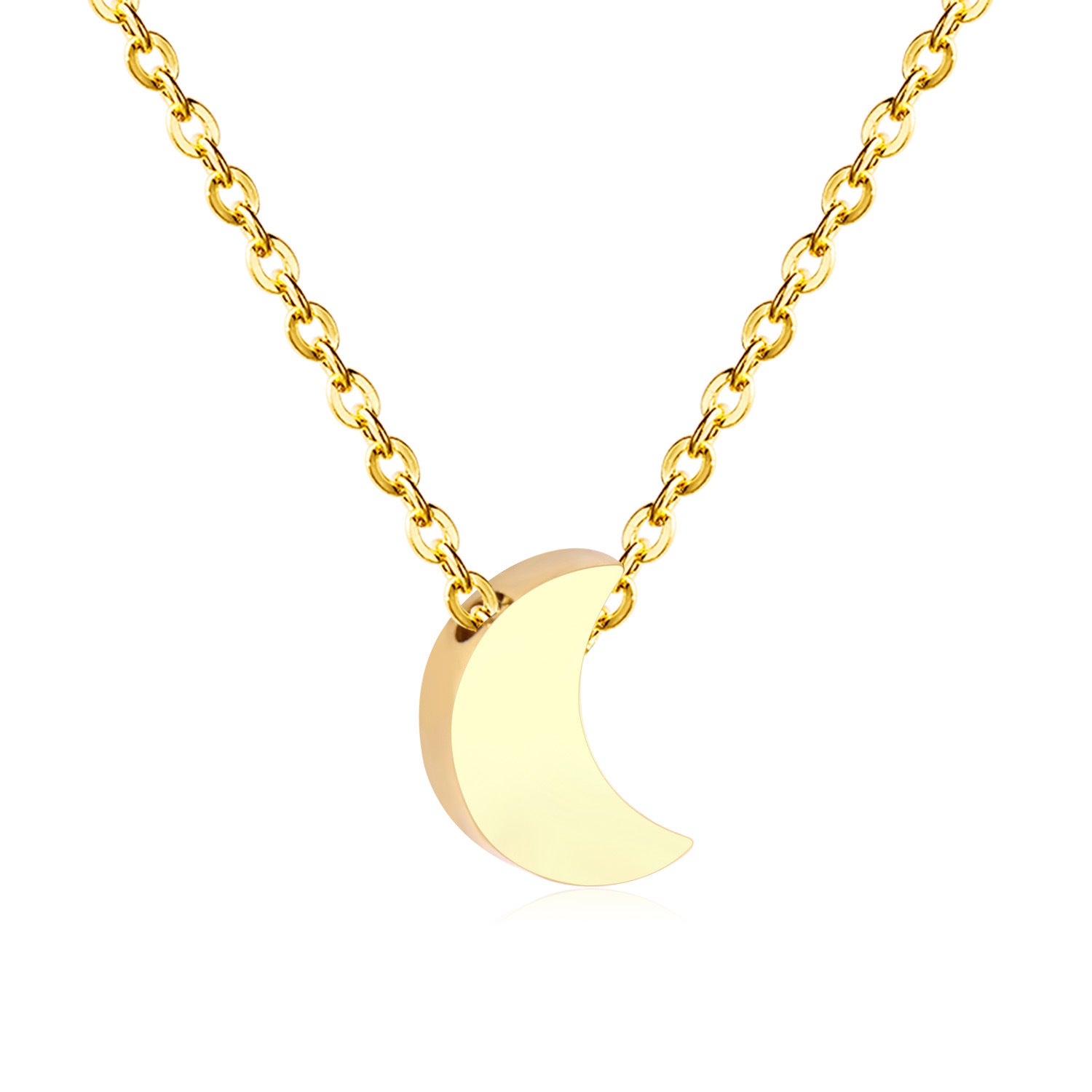 Damen Halskette mit halbmondförmigem Anhänger aus Edelstahl und goldplattierter Oberfläche Shop Nory