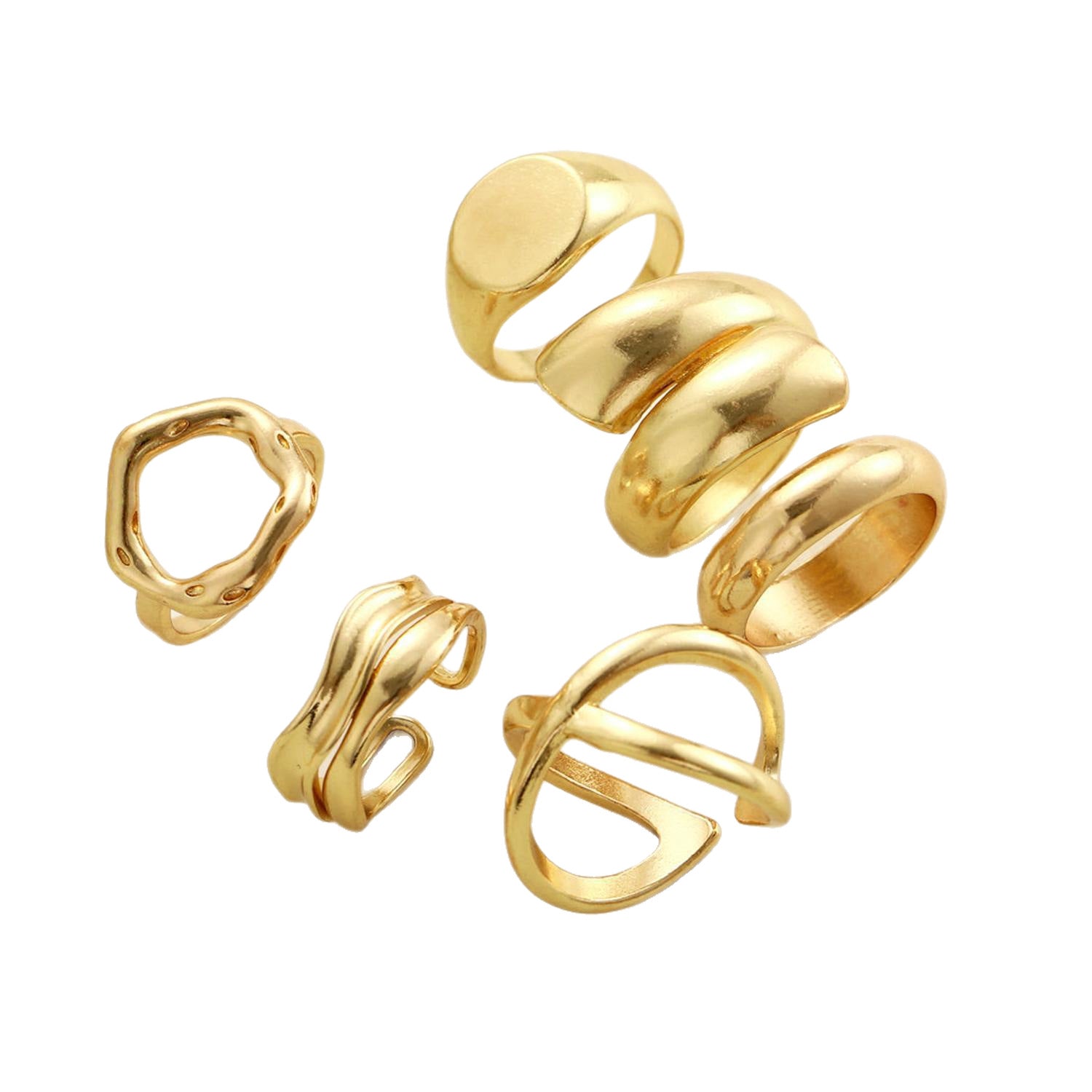 Damen modisches Ring-Set mit kreativen Oberflächen Shop Nory