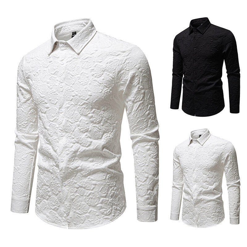 Herren Langarmhemd mit strukturiertem Design