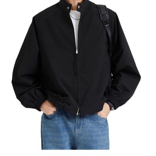 Herren leichte oversized Bomberjacke mit Stehkragen und elastischen Bündchen Shop Nory