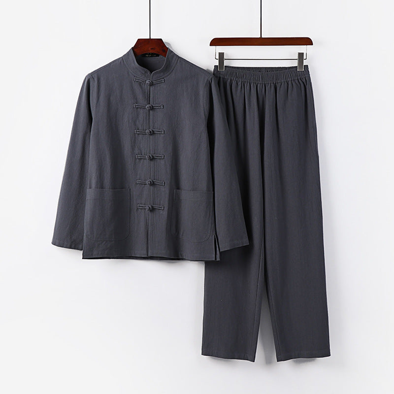 Herren Zweiteiliges Leinen-Baumwoll Loungewear-Set Shop Nory
