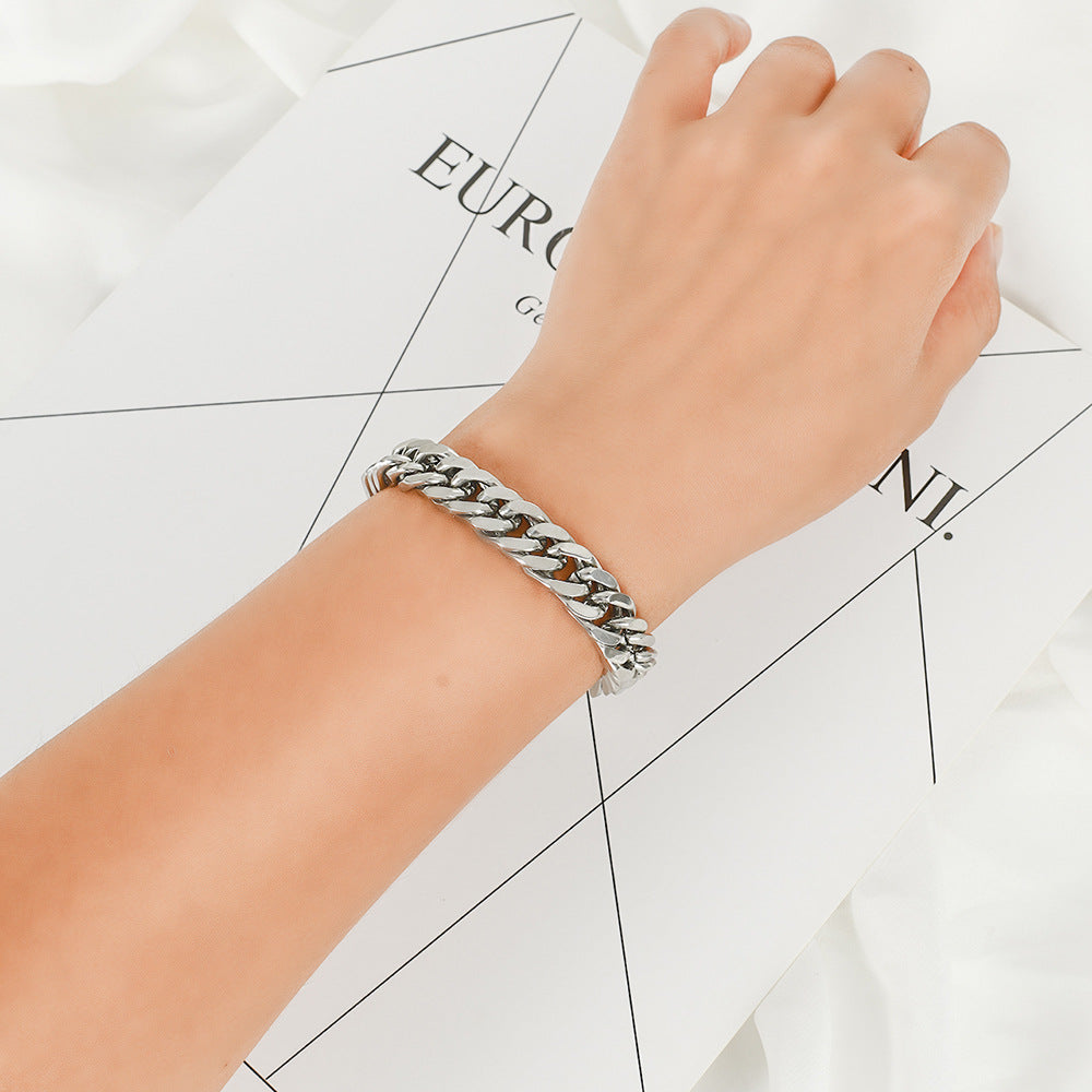 Damen Edelstahlarmband mit massiven Gliederdesign Shop Nory