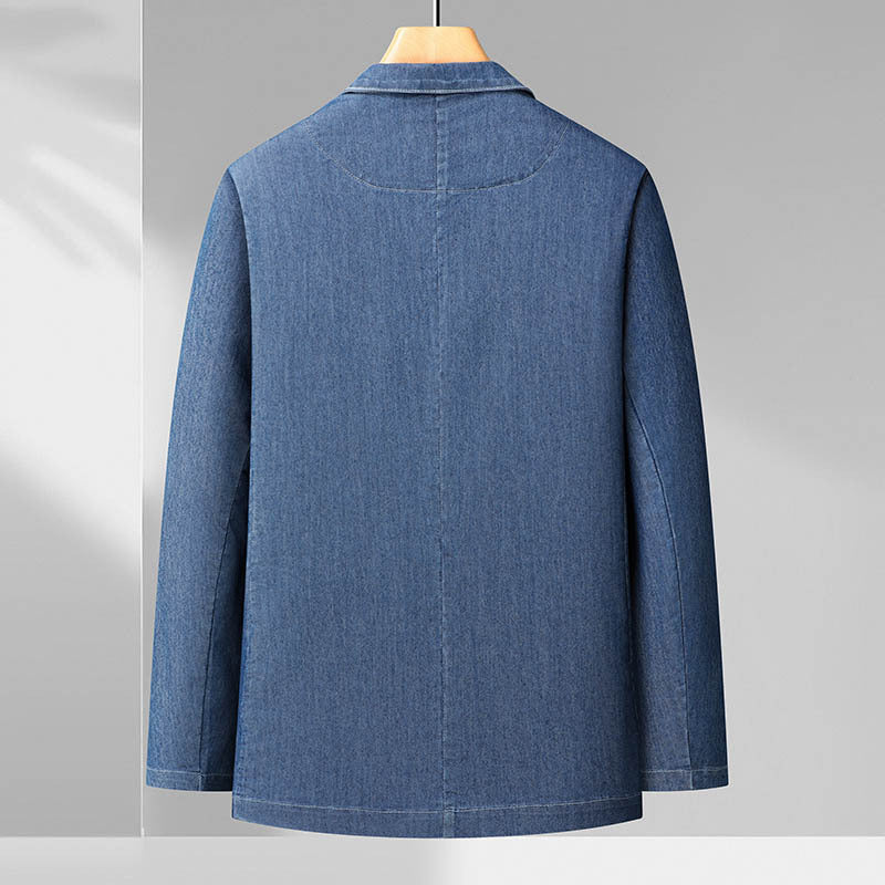Herren Jeansblazer im Casual‑eleganten Stil mit Reverskragen und aufgesetzten Taschen Shop Nory