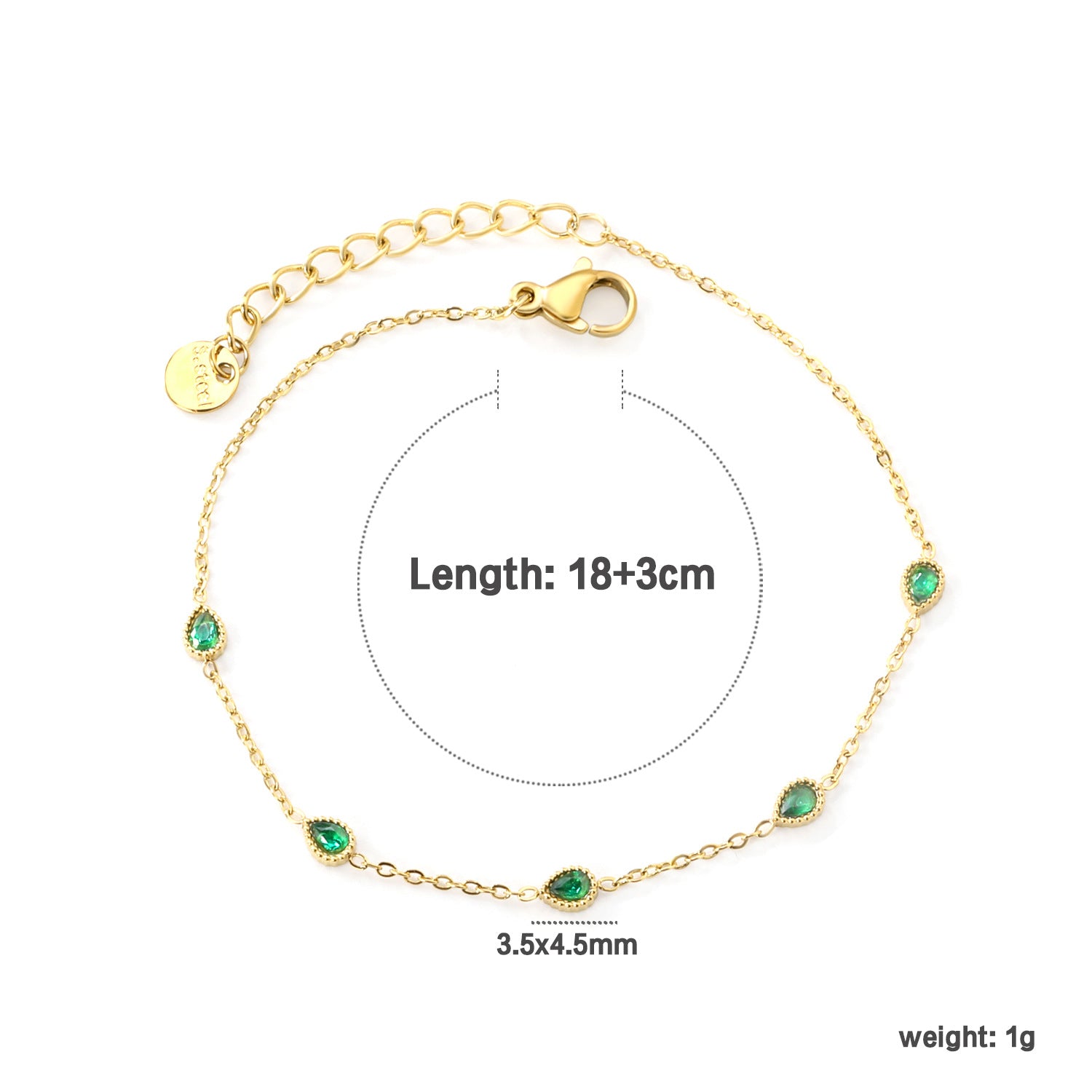 Damen Armband mit herzförmigen Kristallanhängern und verstellbarem Kettendesign Shop Nory