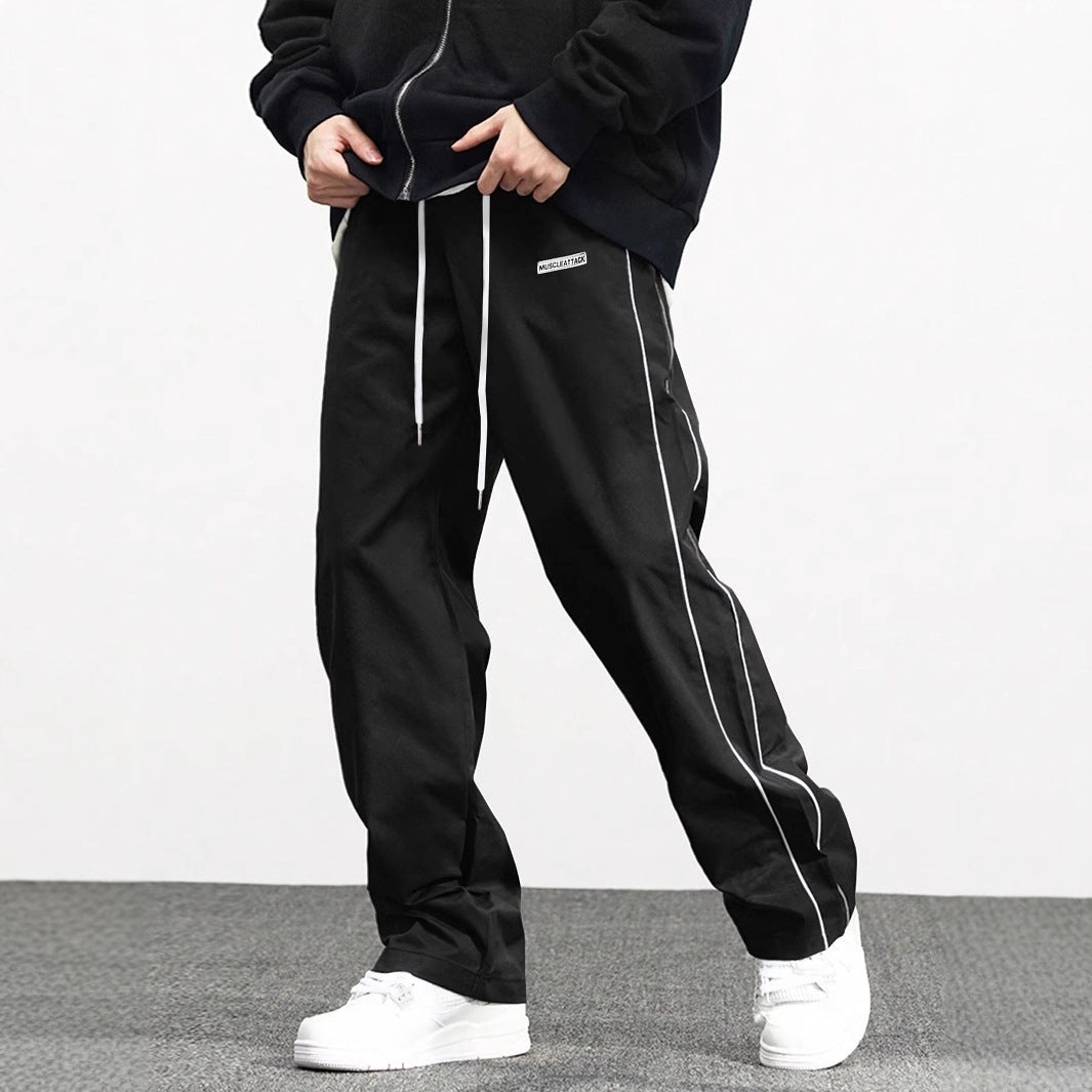 Herren Hochwertige Freizeithose mit verstellbarem Bund und seitlichen Streifen