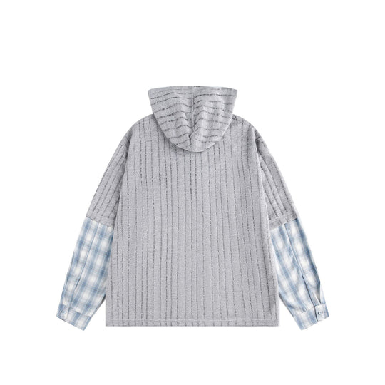 Unisex Lässiger Kapuzenpullover im Layering-Look mit Schnür‑V‑Ausschnitt Shop Nory
