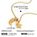 Damen Halskette mit funkelndem Mond- und Stern-Anhänger aus hypoallergenem Edelstahl Shop Nory