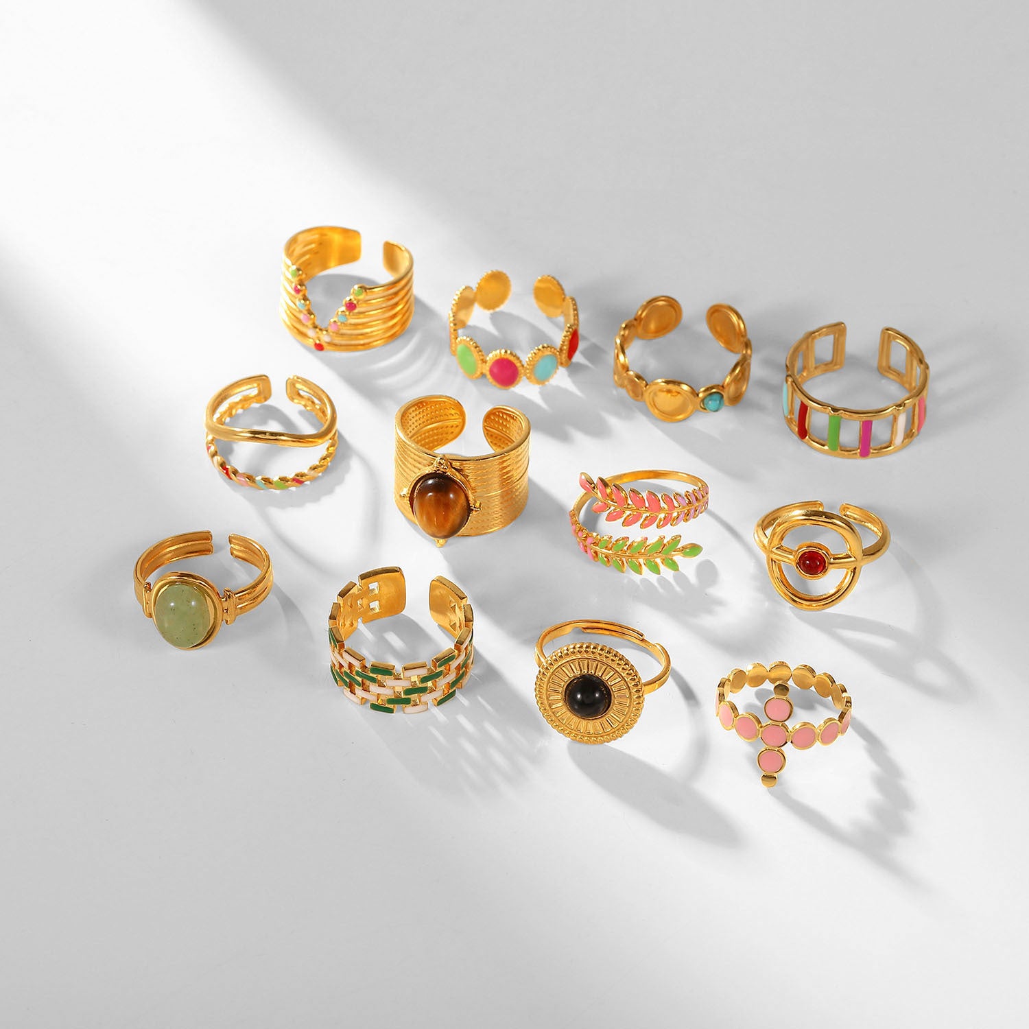 Damen Offenes Armband mit grünem Malachit-Design Shop Nory