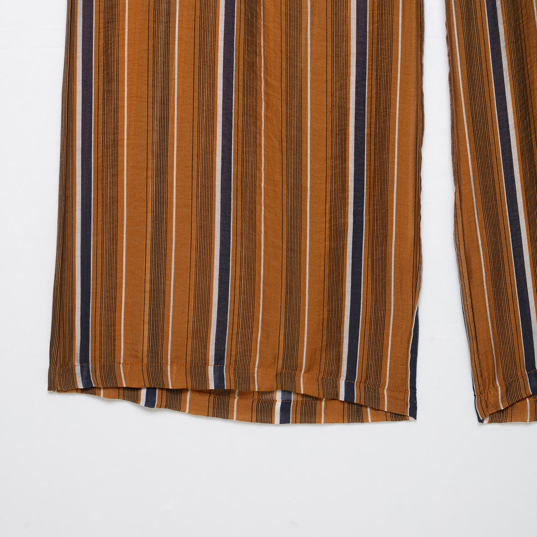 Damen Weite Palazzo‑Hose mit Tunnelzugbund und vertikalem Streifenjacquard Shop Nory