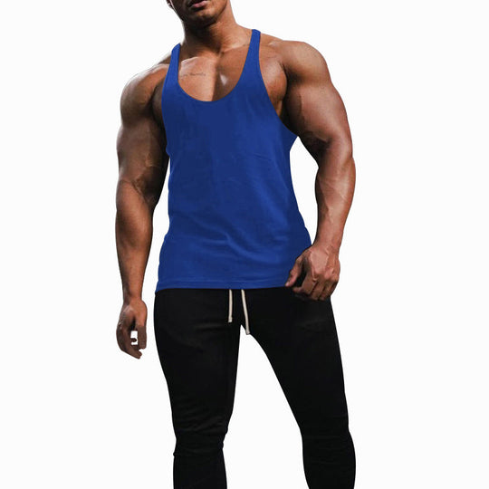 Herren nan athletisches Tanktop mit tiefem Armausschnitt und schmalen Trägern am Rücken aus Baumwollstretch Shopnory
