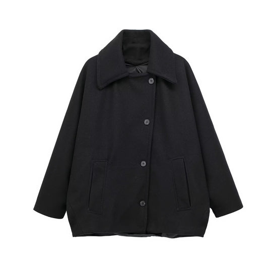 Damen Kurz geschnittener Oversize-Wollmix-Caban mit weitem Revers und kastiger Silhouette Shop Nory