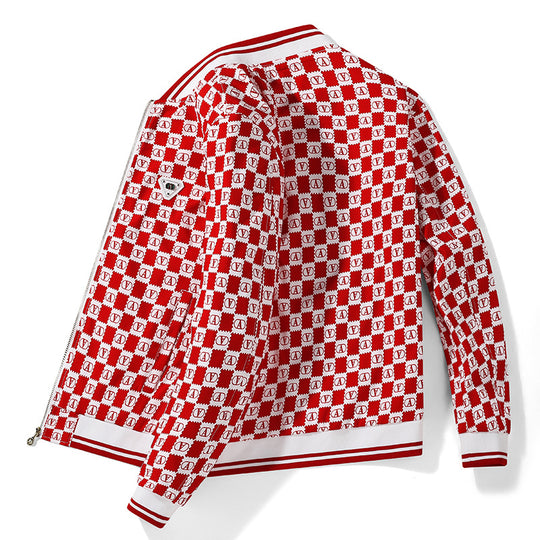 Herren bedruckte Bomberjacke im retro-inspirierten Logo-Muster mit Rippbündchen Shop Nory