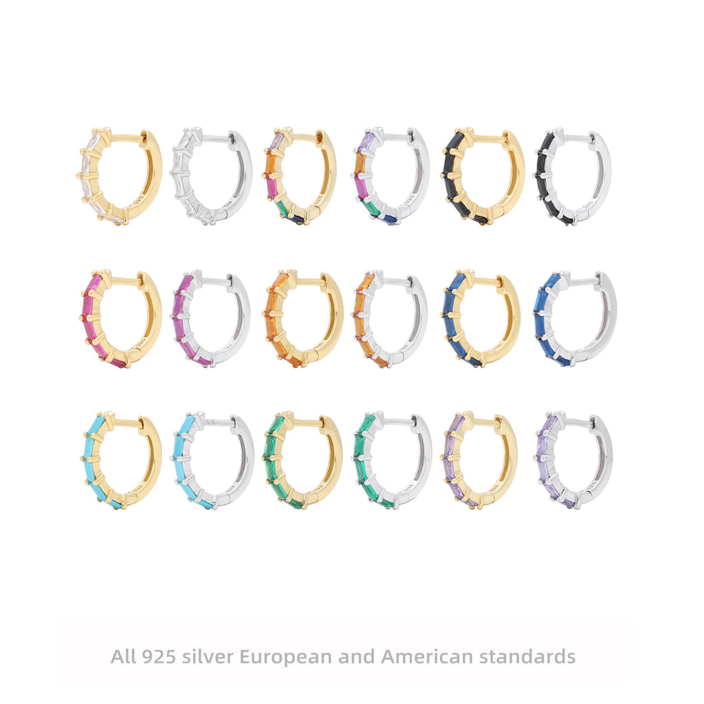 Damen Creolen mit funkelnden Zirkon-Elementen aus hochwertigem 925 Sterling Silber Shop Nory