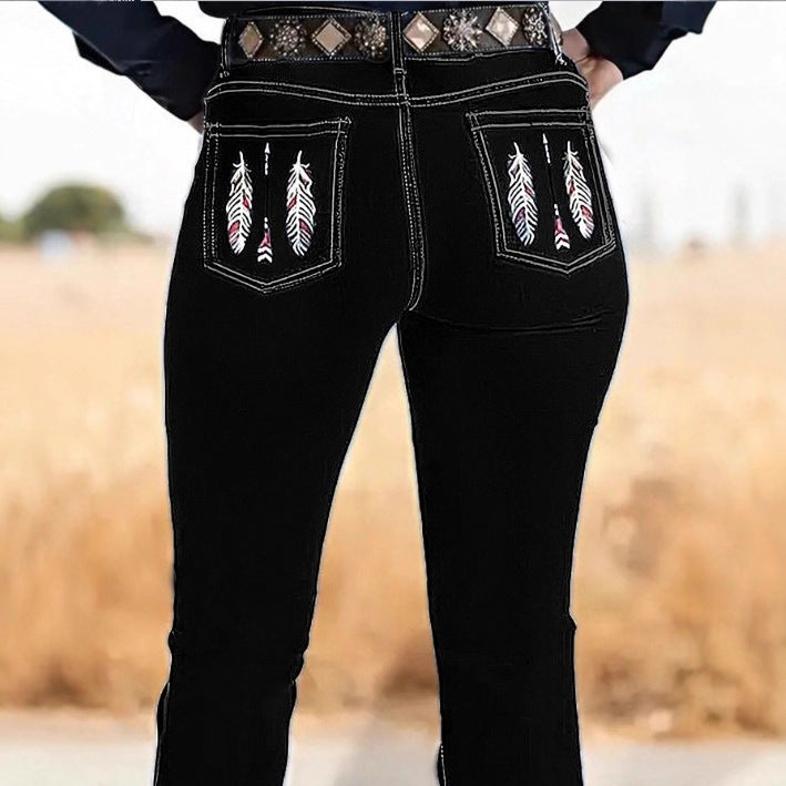 Damen hochtaillierte Bootcut-Jeans im Western-Stil mit sculptendem Sitz Shop Nory