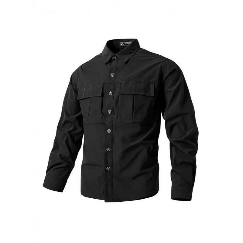 Herren Leichte Hemdenjacke im Utility‑Stil mit aufgesetzten Brustklappen und Knopfleiste Shop Nory