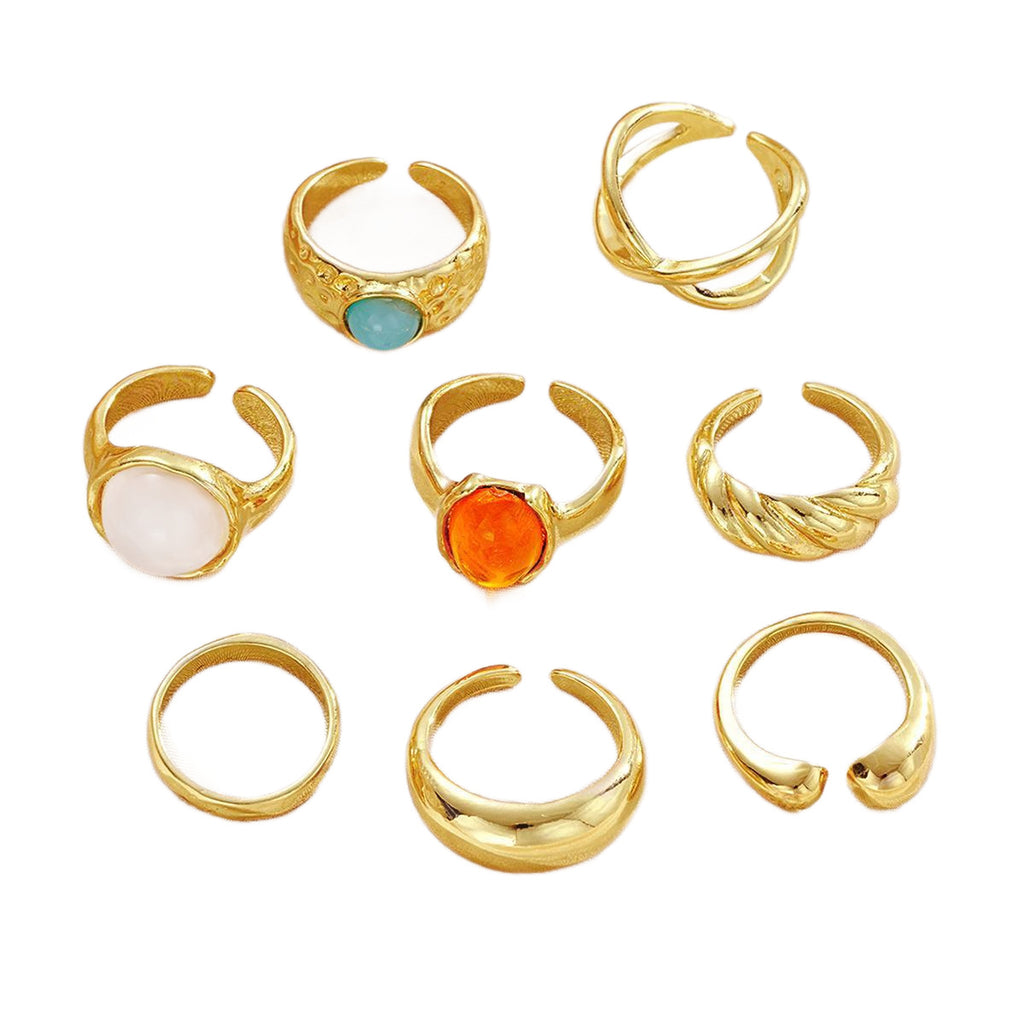 Damen Ring-Set mit verschiedenen einzigartigen Designs und funkelnden Akzenten Shop Nory
