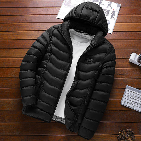 Herren Ultraleichte gesteppte Daunenjacke mit Kapuze, windabweisender Außenhaut und Packfunktion Shop Nory