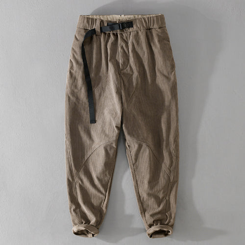 Herren Kord-Chino mit elastischem Bund, Gurtbandschließe und konischem Schnitt Shop Nory