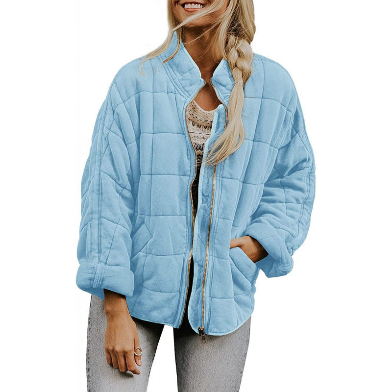 Damen Steppjacke im Oversized Schnitt mit Stehkragen und verdecktem Reißverschluss Shop Nory