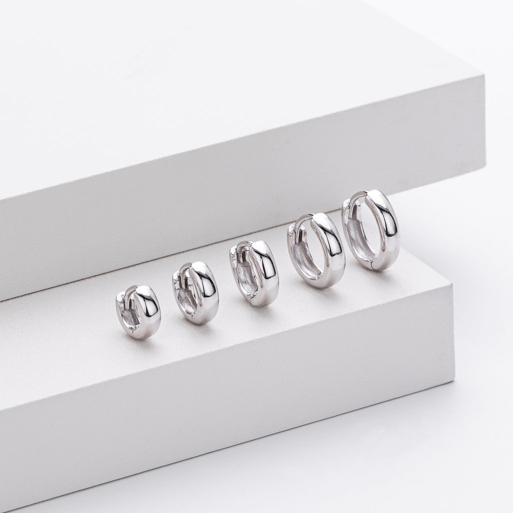 Damen Creolen mit modernem, geschwungenem Design aus hochwertigem 925 Sterling Silber Shop Nory