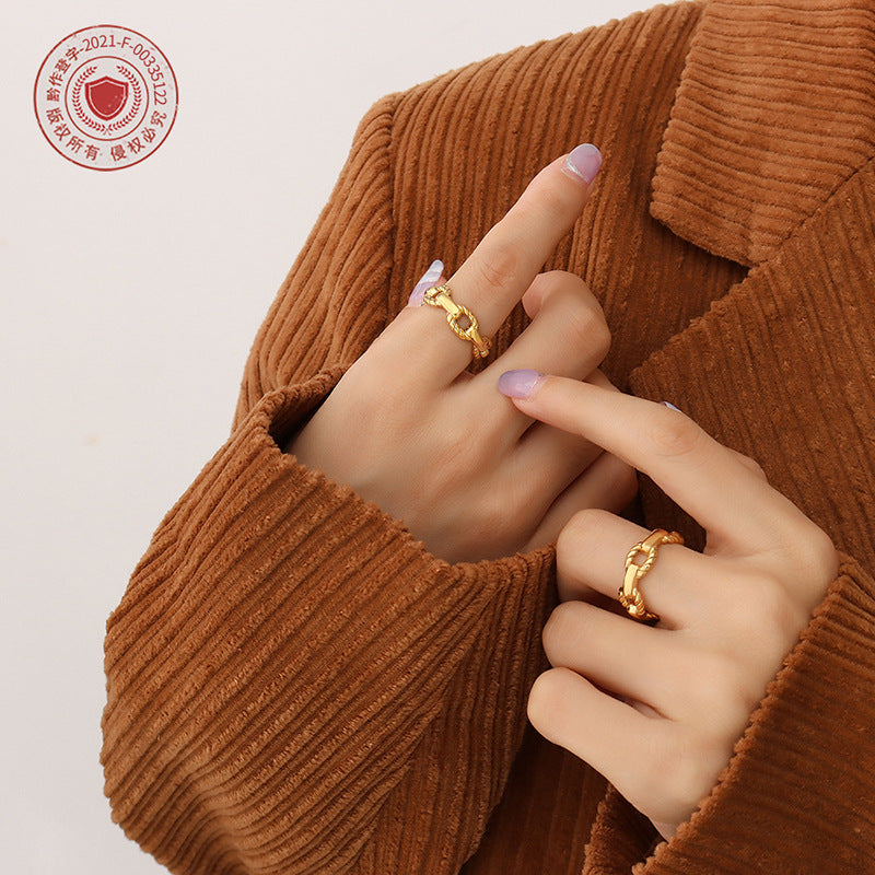 Damenring mit elegantem Kettendesign aus hochwertigem Edelstahl Shop Nory
