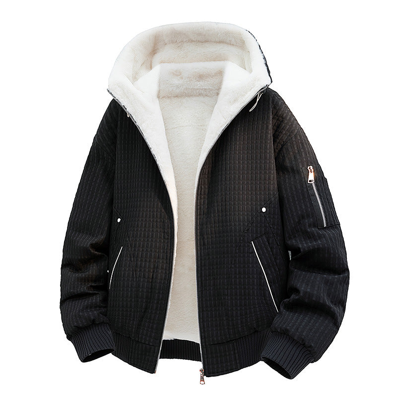 Damen Gefütterte Teddy-Fleece Bomberjacke mit Kapuze und feiner Steppstruktur Shop Nory