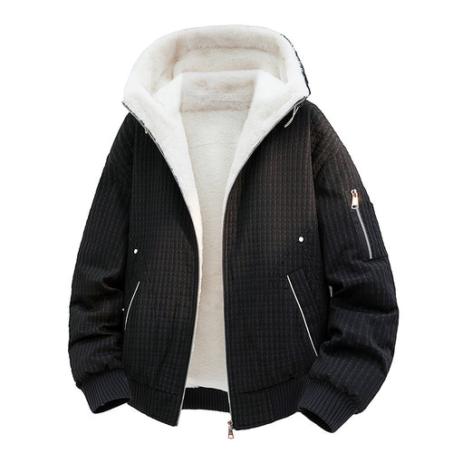 Damen Gefütterte Teddy-Fleece Bomberjacke mit Kapuze und feiner Steppstruktur Shop Nory