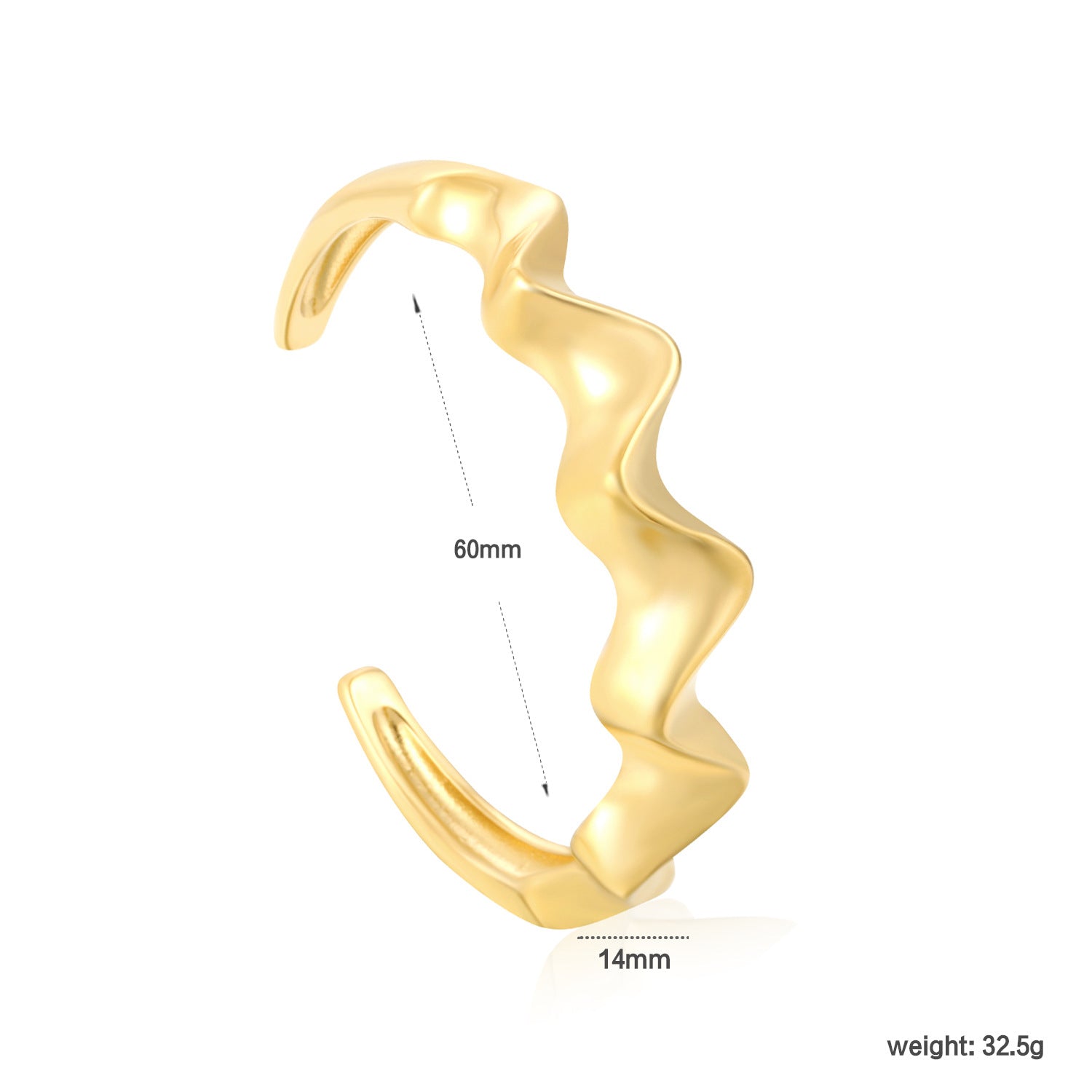 Damen Wellenförmiger Armreif aus hochwertigem Edelstahl Shop Nory