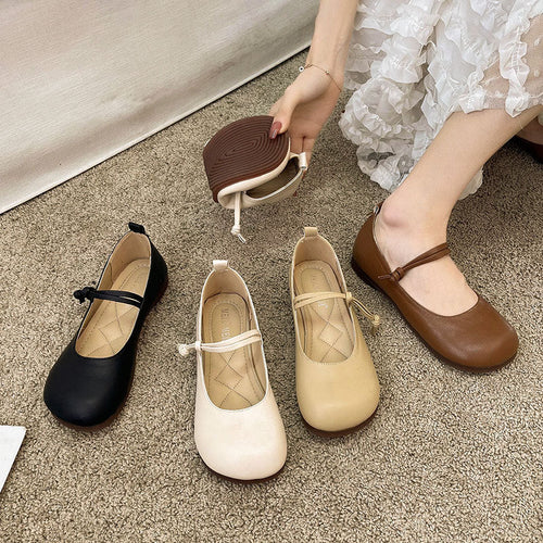 Damen Bequeme und elegante Ballerinas mit verstellbarem Riemen und weicher Innensohle